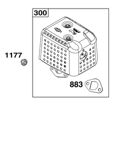 Part Location Diagram of 596331 Briggs and Stratton Muffler
